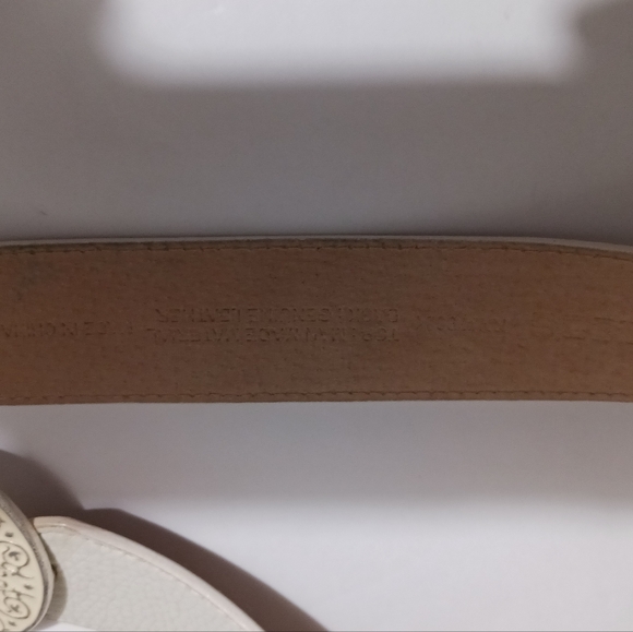 Vintage Chicos Concho Metal Medallion W Crystals Women's Size 8 M/L Leather Belt - Picture 9 of 11